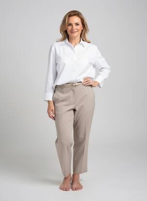 Chemisier coupe droite manches longues blanc DEVERNOIS femme