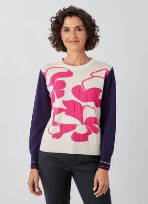 Pull coupe cintrée manches longues beige SCORZZO femme