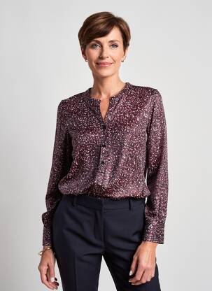 Blouse tissage popeline manches longues violet JULIE GUERLANDE femme