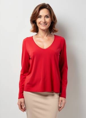 T-shirt manches longues manches longues rouge JULIE GUERLANDE femme
