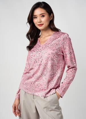 T-shirt manches longues manches longues rose JULIE GUERLANDE femme