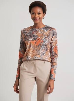 T-shirt manches longues manches longues orange DIANE LAURY femme