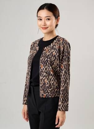 Veste casual col rond marron BETTY BARCLAY femme