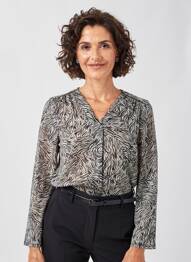 Blouse manches longues manches longues noir JULIE GUERLANDE femme