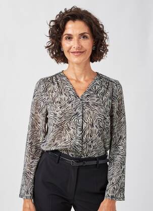 Blouse manches longues manches longues noir JULIE GUERLANDE femme