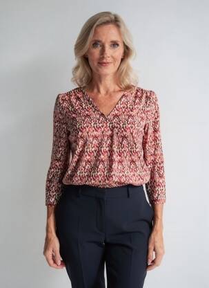 Top stretch manches 3/4 rouge JULIE GUERLANDE femme
