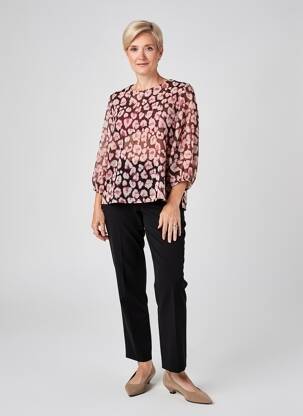Blouse légère et transparente manches 3/4 rose JULIE GUERLANDE femme