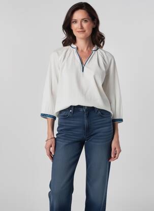 Blouse manches 3/4 manches 3/4 blanc JULIE GUERLANDE femme