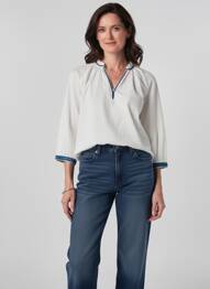 Blouse manches 3/4 manches 3/4 blanc JULIE GUERLANDE femme