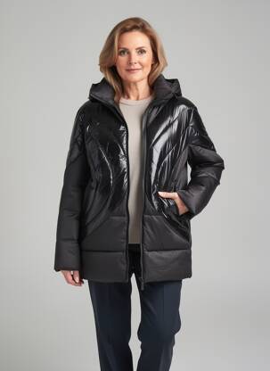 Doudoune poches a capuche noir SCORZZO femme