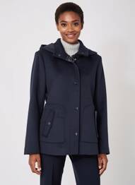 Manteau court capuche a capuche bleu BETTY BARCLAY femme