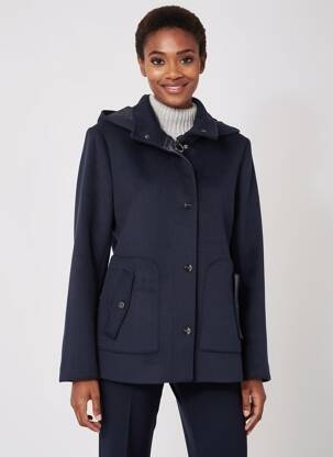 Manteau court capuche a capuche bleu BETTY BARCLAY femme