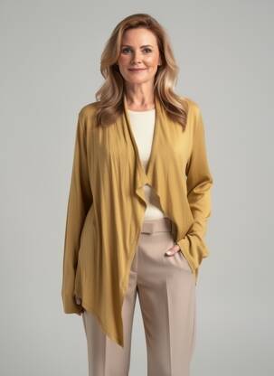 Gilet manches longues stretch marron JULIE GUERLANDE femme