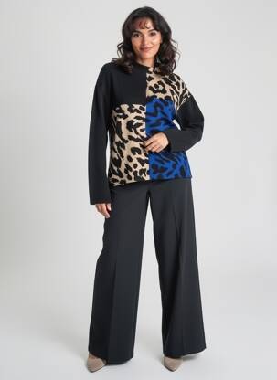 Pull col rond manches longues noir BETTY BARCLAY femme