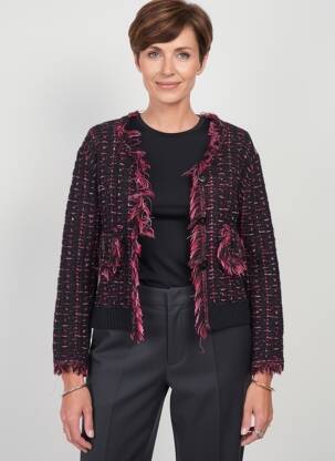 Veste casual col rond noir SCORZZO femme