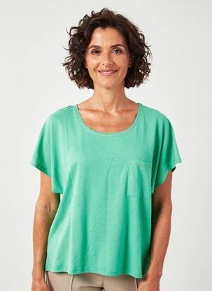 T-shirt coupe droite manches courtes vert JULIE GUERLANDE femme