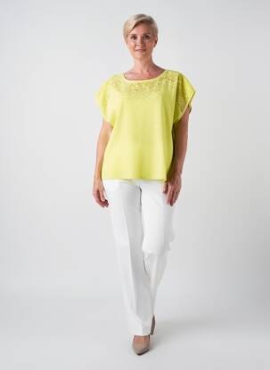 T-shirt coupe droite manches courtes jaune JULIE GUERLANDE femme