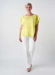 T-shirt coupe droite manches courtes jaune JULIE GUERLANDE femme
