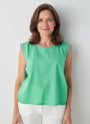 T-shirt stretch manches courtes vert JULIE GUERLANDE femme
