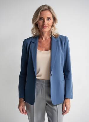 Blazer poches bleu DEVERNOIS femme