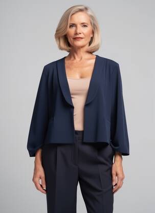 Veste casual coupe cintrée bleu JULIE GUERLANDE femme