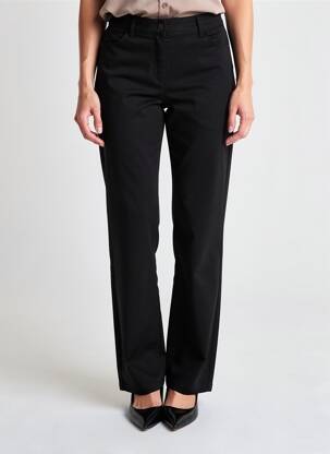 Pantalon droit stretch taille normale noir JULIE GUERLANDE femme