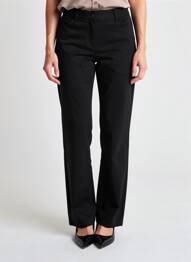 Pantalon droit stretch taille normale noir JULIE GUERLANDE femme