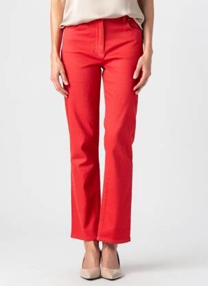 Pantalon droit stretch taille normale rouge JULIE GUERLANDE femme