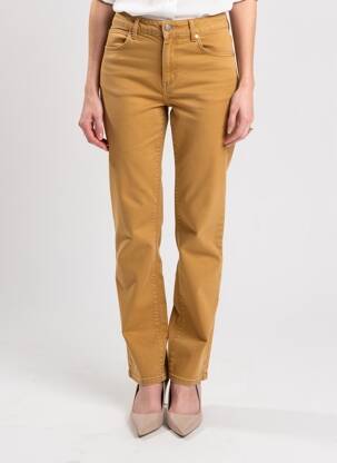 Pantalon droit stretch taille normale marron JULIE GUERLANDE femme