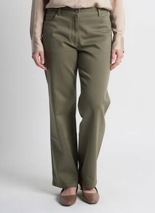 Pantalon droit stretch taille normale vert JULIE GUERLANDE femme