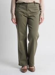 Pantalon droit stretch taille normale vert JULIE GUERLANDE femme
