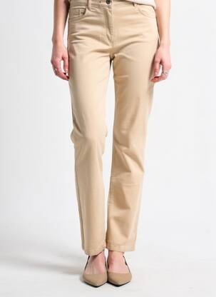 Pantalon droit stretch taille normale beige JULIE GUERLANDE femme