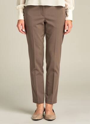 Pantalon slim taille élastique taille normale marron DEVERNOIS femme