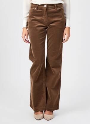 Pantalon flare stretch taille normale marron DEVERNOIS femme