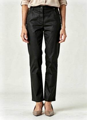 Pantalon slim tissage enduit taille normale noir DEVERNOIS femme