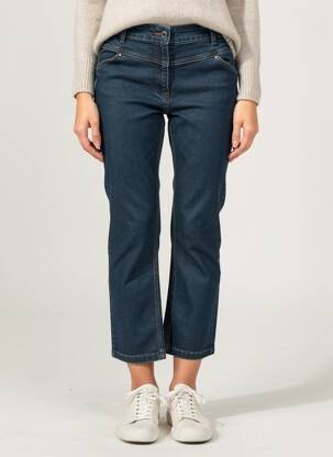 Jeans coupe droite taille haute taille haute bleu JULIE GUERLANDE femme