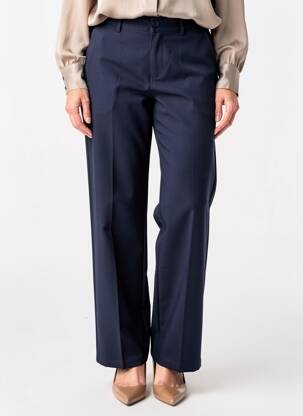 Pantalon droit stretch taille normale bleu SCORZZO femme