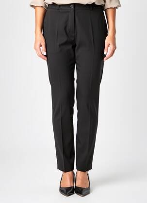 Pantalon slim tissage popeline taille normale noir JULIE GUERLANDE femme