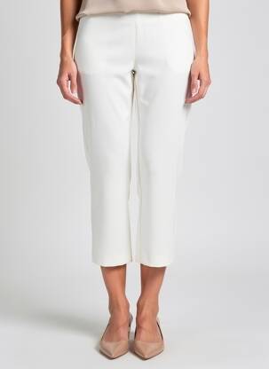 Pantalon 7/8 stretch taille normale blanc DEVERNOIS femme
