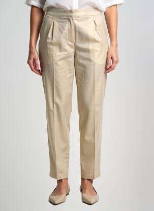 Pantalon chino fermeture zippée sous rabat boutonné taille normale or JULIE GUERLANDE femme