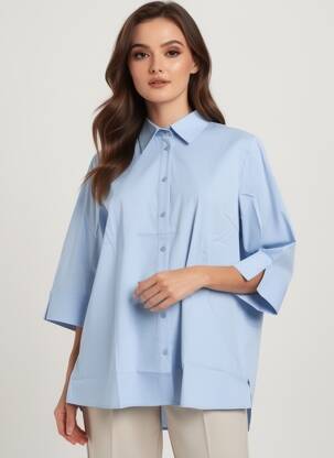 Blouse manches 3/4 manches 3/4 bleu SHEEGO femme