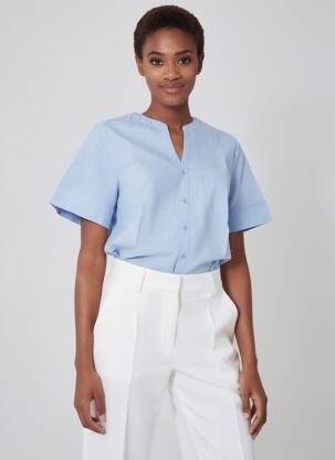 Chemisier coupe droite manches courtes bleu SHEEGO femme