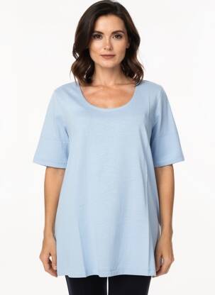 T-shirt coupe droite manches courtes bleu SHEEGO femme