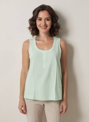 Débardeur coupe droite sans manche vert SHEEGO femme