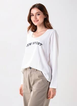 Top manches longues manches longues blanc SHEEGO femme