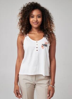 Top stretch sans manche blanc SHEEGO femme