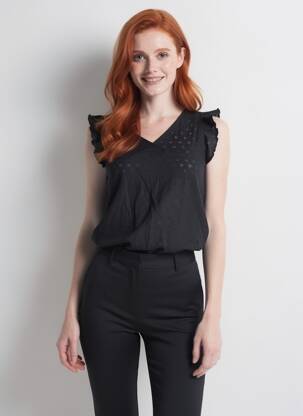 T-shirt coupe droite manches courtes noir SHEEGO femme