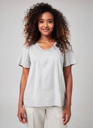 T-shirt coupe droite manches courtes gris SHEEGO femme