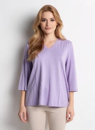 T-shirt manches 3/4 manches 3/4 violet SHEEGO femme