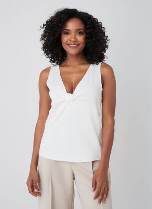 Top stretch sans manche blanc HEINE femme